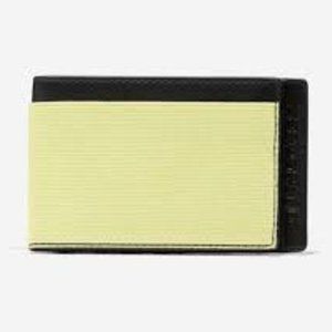 Cole Haan Zerogrand Magnetic Money Clip Leather Card Wallet - Black Neon F12279